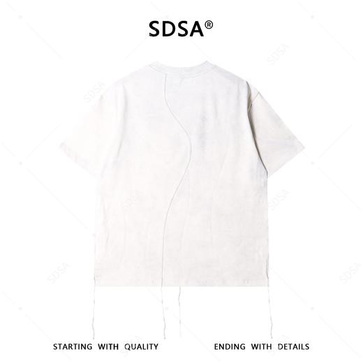 SDSA男装2026新款高贵轻奢潮牌简约缝线流苏圆领短袖T恤百搭宽松 商品图4