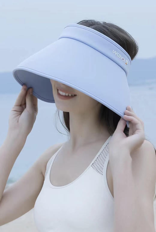 【加大加宽全包围防晒】夏季遮阳遮脸防晒帽英文字母软大檐冰丝空顶帽户外运动女帽子 商品图3