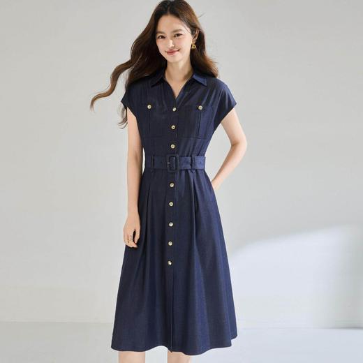 「高货sh」全新升级【铂金会员293/天猫389/差价96】(94758)洛诗琳新款时髦收腰连衣裙2026夏季高级感通勤显瘦A字裙 商品图2