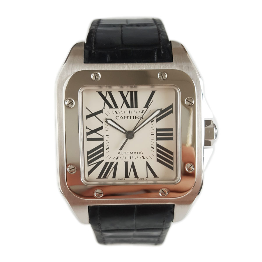 【95新】CARTIER 卡地亚W20073X8自动机械机芯41.3*51.1MM（男款）山度士系列精钢250226TJ05