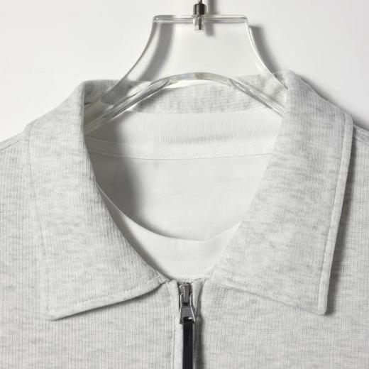 SDSA男装2026新款高贵轻奢潮牌简约假两件半拉链翻领短袖T恤百搭 商品图1