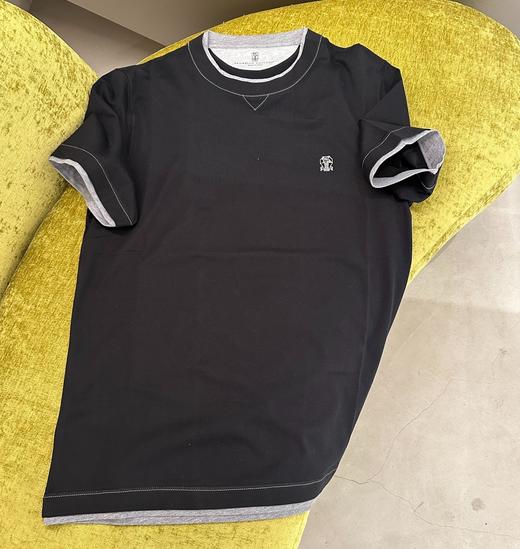 男款拼接短袖T恤he006 商品图0