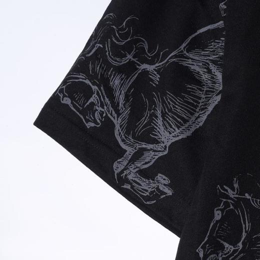 635SDSA男装2026新款高贵轻奢国潮骏马素描满印短袖T恤百搭时尚上衣 商品图4