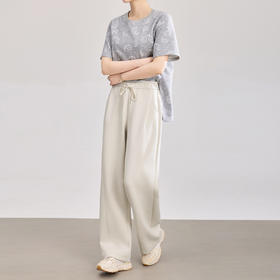 「高货wl」全新升级【铂金会员220/天猫299/差价79】(72440)洛诗琳凉感棉垂感系带直筒裤女2026新款高腰显瘦休闲长裤