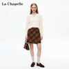 天猫同步【绵羊毛+ 山羊绒】拉夏贝尔/La Chapelle五色圆领镂空拼接套头针织衫宽松慵懒风氛围感毛衣上衣 商品缩略图2