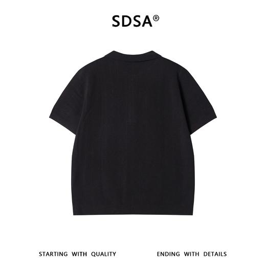 SDSA男装2026新款高贵轻奢老钱风纯色polo领针织短袖T恤百搭时尚 商品图4