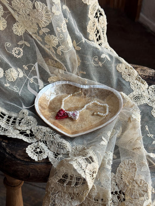 Antomoon 26SS 手工古董珠绣双心型挂坠手链 商品图3