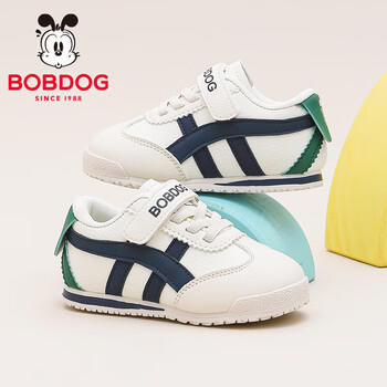 巴布豆童鞋小童秋款百搭舒适学步鞋男童机能鞋101353036米/藏青蓝26 商品图2