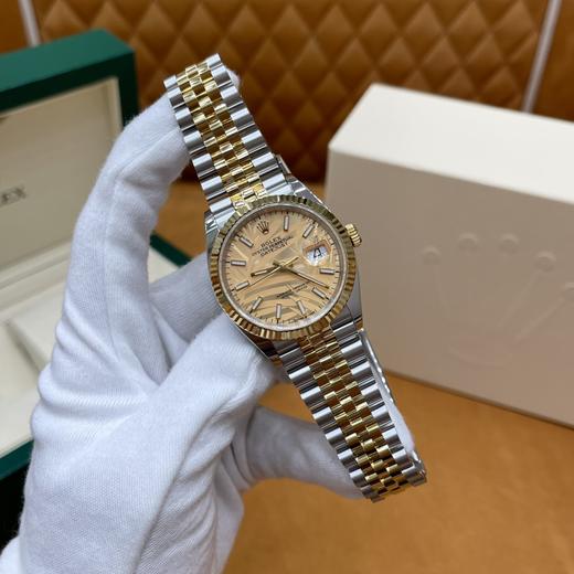 劳力士 日志型系列蚝式钢表壳搭配金棕榈叶盘腕表尺寸:36mm 商品图0