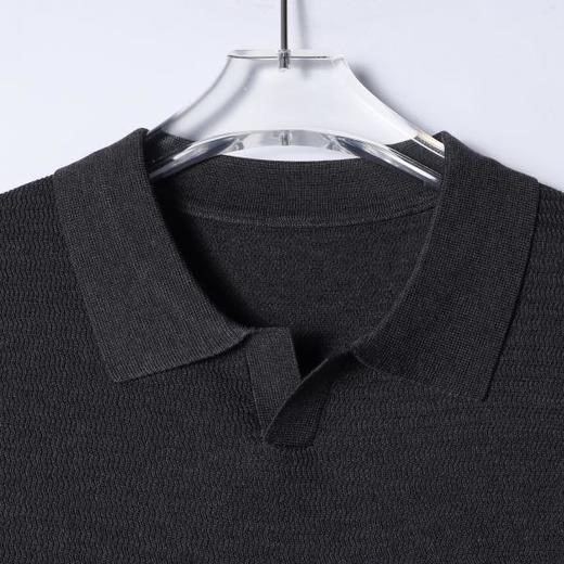 SDSA男装2026新款高贵轻奢老钱风撞色翻领短袖tT恤百搭时尚上衣 商品图1