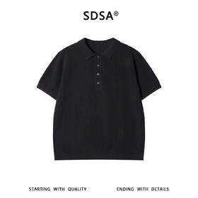 SDSA男装2026新款高贵轻奢老钱风纯色polo领针织短袖T恤百搭时尚