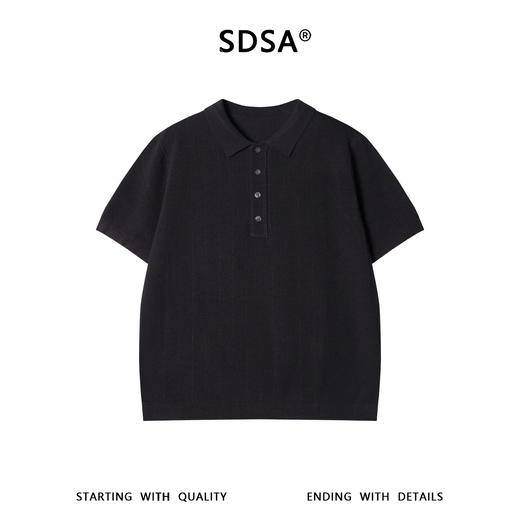 SDSA男装2026新款高贵轻奢老钱风纯色polo领针织短袖T恤百搭时尚 商品图0