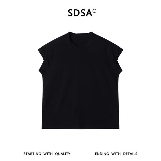 26025SDSA男装2026新款高贵轻奢潮牌纯色无袖立领短袖T恤百搭简约上衣 商品图4