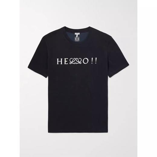 设计师手搓tee，横标字母工艺。靛蓝印花宽松针织混纺t恤E032160 商品图9