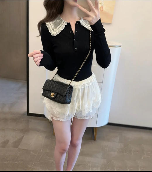 CHANEL CF 大mini 黑金 羊皮 斜挎包 商品图2