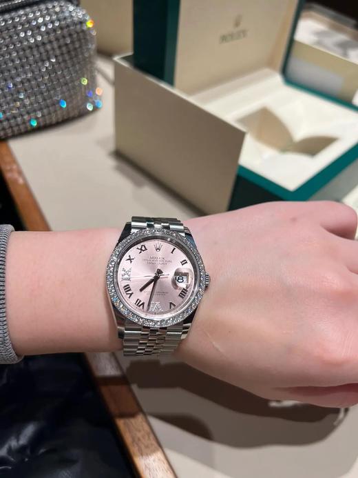 劳力士日志型系列 粉色表盘904L精钢表壳表带腕表尺寸:36mm 商品图7