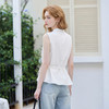 西遇韩版设计感荡领2026年春夏季新款女百搭纯色凉感无袖上衣衬衫H0060197 商品缩略图3