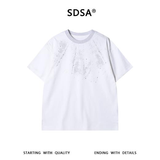 68300SDSA男装2026新款高贵轻奢潮牌撞色印花烫钻圆领短袖T恤百搭上衣 商品图1