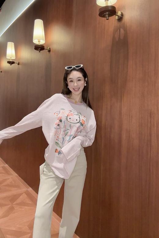 PIANAI冷小姐# 设计师款粉色长袖休闲T 商品图1