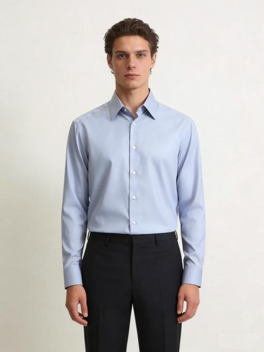 G2000男装SS26商场新款【BLACK】【方便易熨】桑蚕丝棉混纺时尚衬衫61421412 商品图0