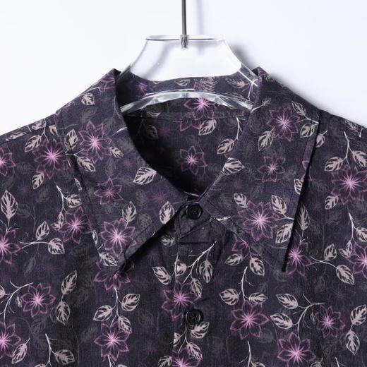 SDSA男装2026新款高贵轻奢时尚撞色满印植物花卉长袖衬衫百搭休闲 商品图1