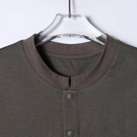 SDSA男装2026新款高贵轻奢韩系简约半按扣短袖T恤百搭宽松上衣 商品图1