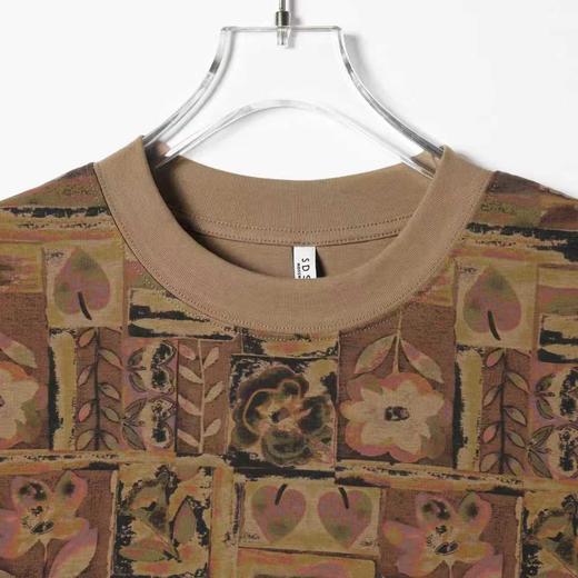 26T206SDSA男装2026新款高贵轻奢复古撞色植物花卉圆领短袖T恤宽松上衣 商品图2