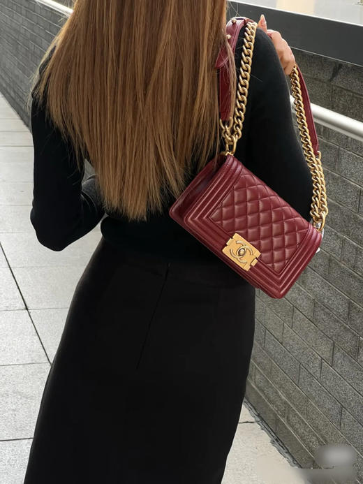CHANEL leboy 红金 小号 羊皮 斜挎包 商品图2