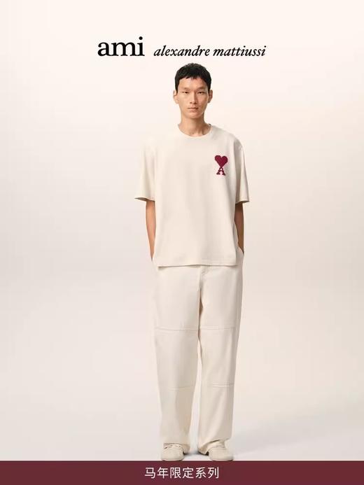 手编刺绣tee，阔版宽松设计。港风情侣款圆领纯棉半袖t恤E032158 商品图6