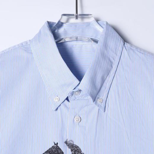 SDSA男装2026新款高贵轻奢潮牌骑马印花条纹短袖衬衫百搭宽松上衣 商品图1