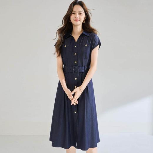 「高货sh」全新升级【铂金会员293/天猫389/差价96】(94758)洛诗琳新款时髦收腰连衣裙2026夏季高级感通勤显瘦A字裙 商品图4