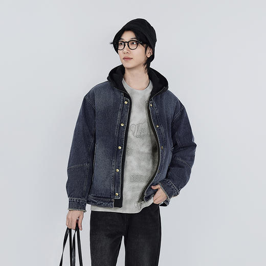 【新品上新】HX 冬季水洗牛仔短款带帽羽绒服时尚年轻C100540109101 商品图2