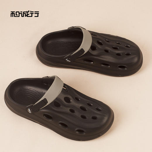 和诚行2026新款夏季洞洞鞋外穿厚底防滑男式休闲拖鞋0470213 商品图1