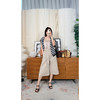 女爵士魅力 定纺60亚麻40棉混纺 高腰七分阔腿裤 抗皱挺括时髦款 商品缩略图3
