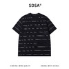 SDSA男装2026新款高贵轻奢日系百搭撞色条纹烫钻圆领短袖T恤宽松 商品缩略图0