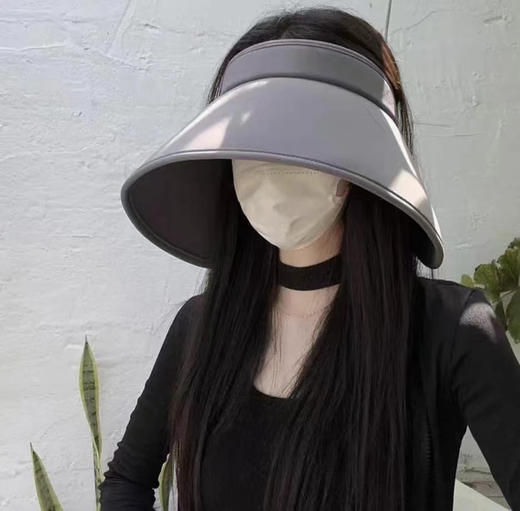 【加大加宽全包围防晒】夏季遮阳遮脸防晒帽英文字母软大檐冰丝空顶帽户外运动女帽子 商品图4