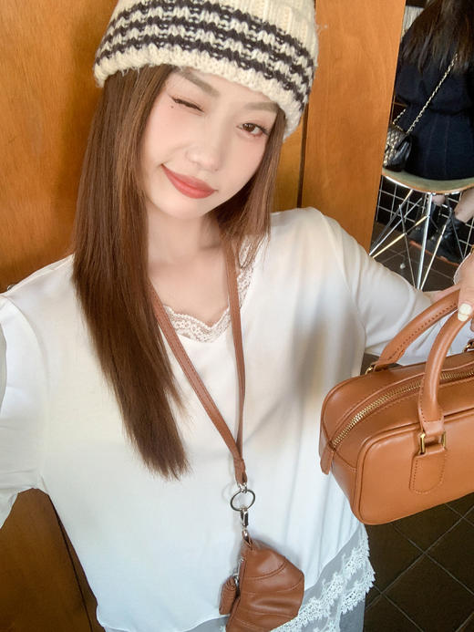 <曾小咸推荐>3.23现货秒杀 ！微信超特价！韩系v领蕾丝花边长袖T 日常149.99 立减80 秒杀69.99！！ 商品图11