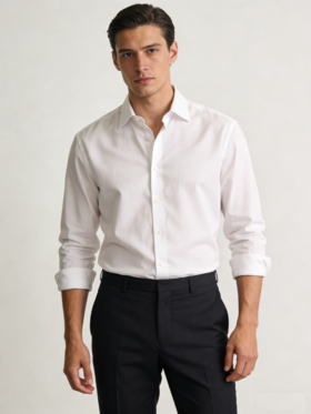 G2000男装SS26商场新款【BLACK】【免烫防皱】丝滑触感长袖衬衫61421251