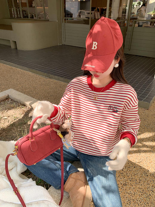 <曾小咸推荐>3.24现货秒杀 ！微信超特价！条纹加绒卫衣 日常159.99 立减80 秒杀79.99！！ 商品图10