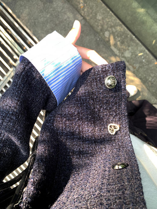 <曾小咸推荐>3.23现货秒杀 ！微信超特价！拼接小香风正肩外套 日常289.99 立减150 秒杀139.99！！ 商品图7