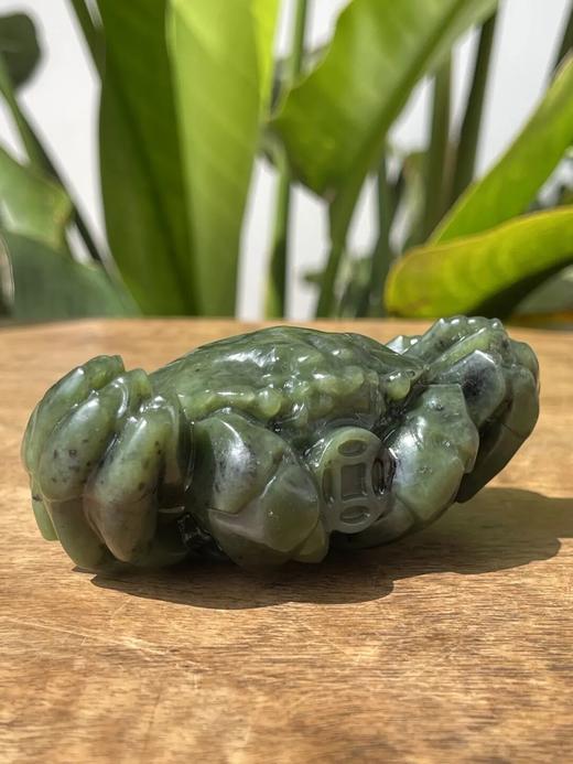 和田碧玉雕螃蟹镇纸把玩件，顺丰包邮 商品图0