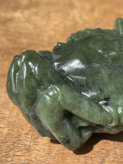 和田碧玉雕螃蟹镇纸把玩件，顺丰包邮 商品图11