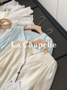 天猫同步【莱赛尔+棉】拉夏贝尔/La Chapelle气质感垂感舒适显瘦法式纯色V领上衣时尚排扣长袖衬衫 商品缩略图2