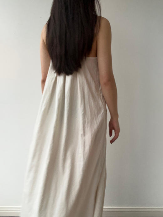 ranyepersonal｜PARADOX25DR06-1 斜纹天丝白色吊带连衣裙 [ 白 ] 商品图8