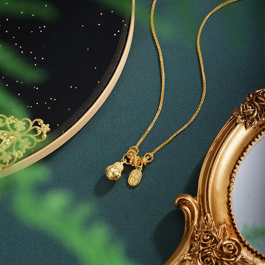 子佩集【福禄招财】银S925套链【V10342HZA】项链镀金葫芦招财纳福2601 商品图1