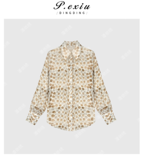 03-4潘依绣丁丁宠粉天丝清新优雅复古浪漫风波点衬衫 WH00170