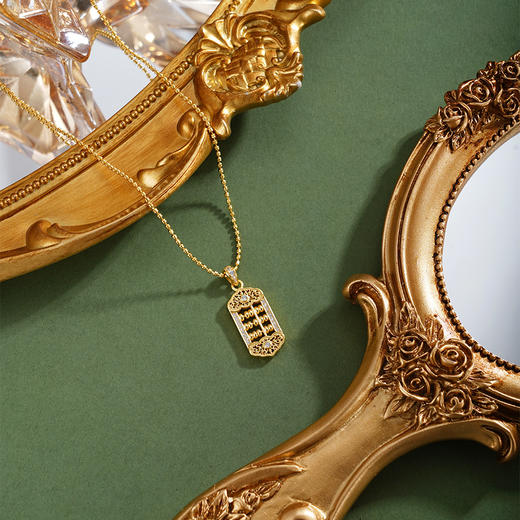 子佩集【云算珠华】银S925套链【FYL-2055】项链镀金算盘2601 商品图1