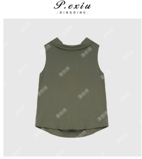 03-4潘依绣丁丁宠粉法式风高级感无袖气质衬衫 Q78830