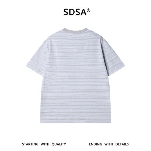 SDSA男装2026新款轻奢韩版撞色细条纹圆领短袖T恤百搭宽松上衣 商品图5