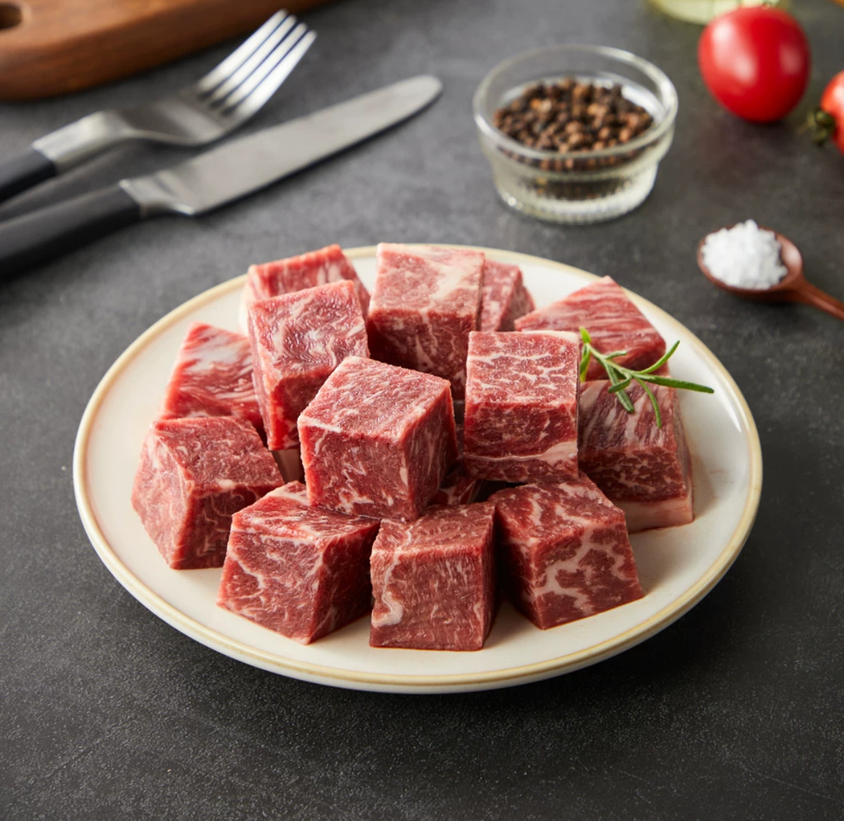 来自澳洲的和牛牛排和牛肉粒  真正的澳洲和牛 真的一口爆汁